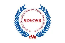 Logo for Service-Disabled Veteran Owned Small Business certification.